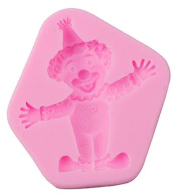 Xchon Backformen, lustige Clown-Silikonform, Fondantform, Kuchenzubehör, Backutensilien, Kunstharz, Ornamente, handgefertigte Seifenform