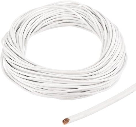 DMiotech 2mm White Leather Cord, 20m(22 Yards) Round Leather Rope Lace Leather Strings for Crafting Necklace Bracelet Beading Jewelry Making DIY Projects
