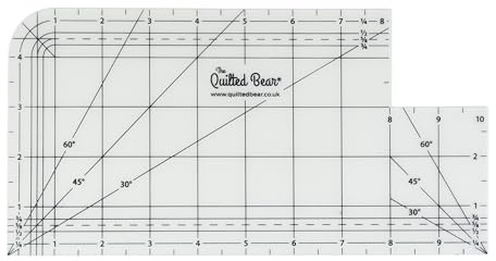 The Quilted Bear Hot Ironing Rulers - Non-Slip Ironing Ruler & Hot Hemmer for Quilting & Sewing, Hem Ruler with Multiple Inch & Angle Markings, Available in a Range of Sizes (5 x 10)