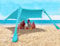 Tenda da spiaggia portatile tenda parasole spiaggia con protezione dai raggi ancoraggi per la sabbia e barre in alluminio per spiaggia cortile campeggio pesca e picnic