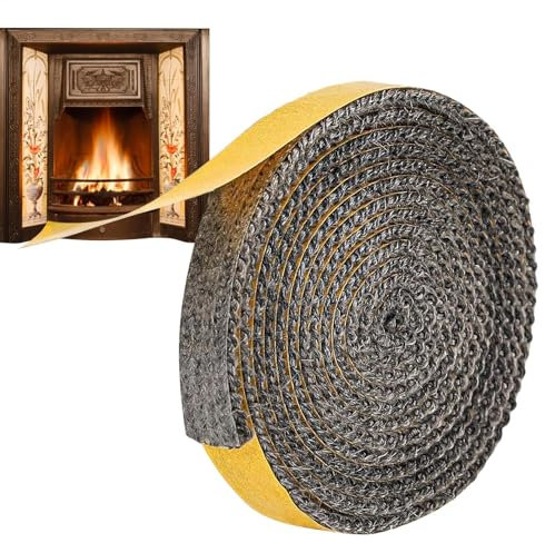 Colle d'étanchéité pour cuisinière - Mastic ignifuge pour fenêtre de poêle à bois - Ruban adhésif résistant à la chaleur - Corde d'isolation durable pour brûleurs à charbon, chauffage à granulés,