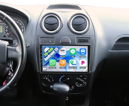 2G+64G Android Car Stereo for Ford Transit 2009-2016/ Ford Focus 2005-2008 with Carplay Android Auto Mirror Link 9 inch Touchscreen with GPS Navigation WiFi 26UI Bluetooth FM Backup Camera MIC