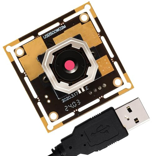 Hotpet USB Camera Module 5MP Autofocus Webcam 1944P Webcamera with 60 Degree Lens Embedded USB Camera for Raspberry PI Laptop Jetson Nano Mini Webcam for Monitoring Industrial Inspection VR