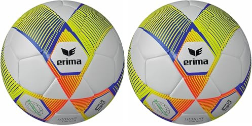 Erima Unisex – Erwachsene HYBRID LITE 350 Fußball (7192405), New royal/Fiery-Coral, 5