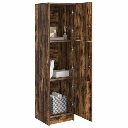 vidaXL Highboard Geräucherte Eiche 31,5 x 32 x 122,5 cm | Genug Platz, um deine Sachen sicher und ordentlich aufzubewahren, Der geräucherte Eichenlook bringt einen modernen Touch,