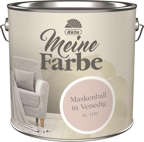 düfa Wandfarbe Meine Farbe 2,5L hochwertige Zimmerfarbe & Deckenfarbe für ein warmes Raumklima Edelmatte Premium-Optik (Maskenball in Venedig)