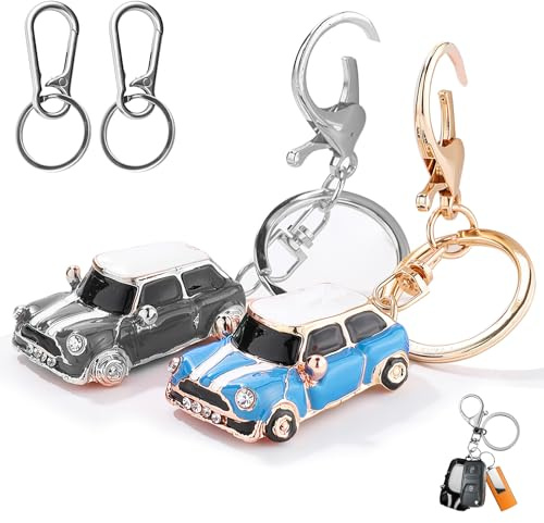 GZjiyu Porte-Clés de Voiture,En Alliage de Zinc,Noir/Bleu,2PCS | Porte-Clés Cool,Polyvalent - Pour Sacs, Sacs à Main, Voitures, Sacs à Dos