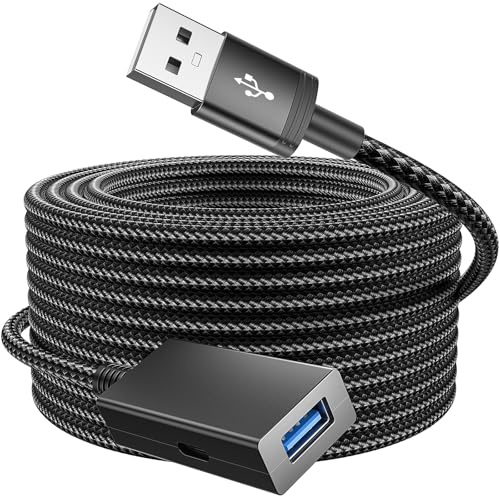 Wengshini USB Extension Cable 10M，Type A Male to A Female Extension Cable for Printer, Scanner, Camera, Keyboard, Card Reader, Hard Drive, USB Disk,Webcam
