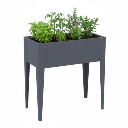 WESTMANN Vedura S Hochbeet für Balkon, 74x40x80 cm, Anthrazit | Das kompakte Hochbeet ist witterungsbeständig und formstabil und eignet sich ideal für Kräuter, Blumen und Gemüsepflanzen.