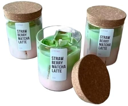 Aromatherapie-Kerze, künstlicher Kaffee, romantische Atmosphäre, kreatives Geschenk für Geburtstag, Heimdekoration (Erdbeer-Matcha)