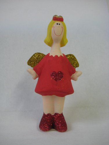 Dekofigur - Engel - rot - 12 cm