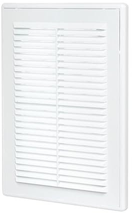 DOSPEL Lüftungsabdeckung 17 x 24cm - Lüftungsklappe mit Insektenschutzgitter und Staub - Weiß Abdeckung Dunstabzug Außen - Einfache Montage