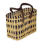 Simandra Seegras Tasche Korb Einkaufstasche Einkaufskorb Flechtkorb Korbtasche Palmgras kurzer Griff klein Color Blau