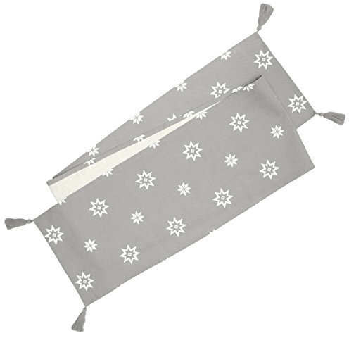 Ragged Rose étoiles Noël Chemin de Table, Gris Argent