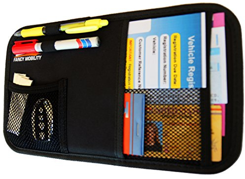 Fancy Mobility Car Sun Visor Organiser - Auto Accessories Document Holder - Car, Truck, SUV Registration & Insurance Storage Pouch - Road Trip Essential Gift for Any Driver - Comes With a Unique eBook