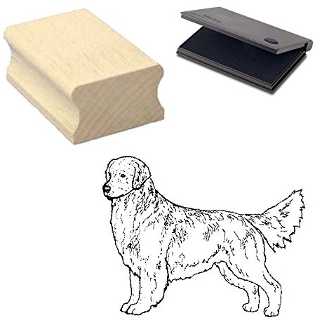 « GOLDEN RETRIEVER » Motivstempel mit Kissen Scrapbooking - Embossing - Basteln - Hund Motiv 2