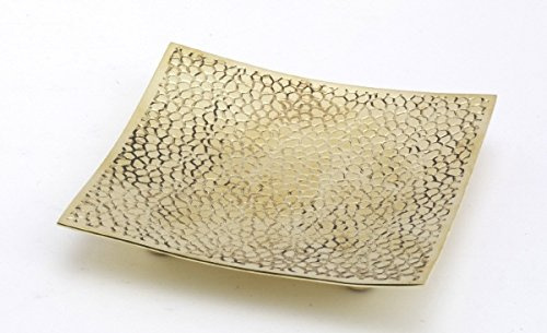 Kerzenteller, Dekoteller Quadrat Messing Gold poliert 10 x 10 cm