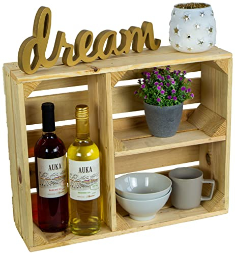 Kistenkolli Altes Land flaches Obstkistenregal Traute NaturGewürzregal Hängeregal Wandregal Obstkististe Weinkiste