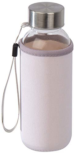 Glas Trinkflasche mit Neoprenüberzug / 300ml / Farbe: transparent