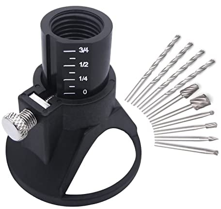 Rotary Multi Tool Cutting Guide Attachment Kit HSS Router Drill Bit Rotary Multi Tool Cutting Guide Attachment Kit Control Cutting - 11 Set