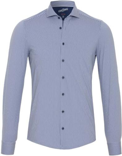Pure h. Tico Herren 4028-21750 Pure-Functional Langarm Hemd, Streifen Dunkelblau, 39
