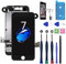 Xlhama Ersatzbildschirm Touchscreen LCD Display kompatibel für iPhone 7 Schwarz 4,7'' mit Reparaturwerkzeug, Frontkamera, Proxidationssensor, Lautsprecher, Folie aus Hartglas