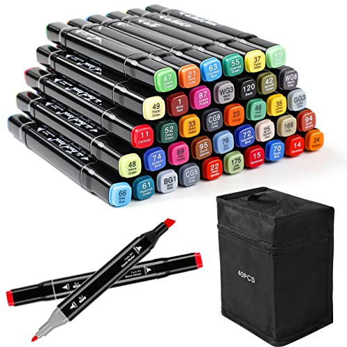 Zekkai Marker Filzstifte Set Fettige Mark Farben Twin Tip Textmarker Markerstifte Set (40)