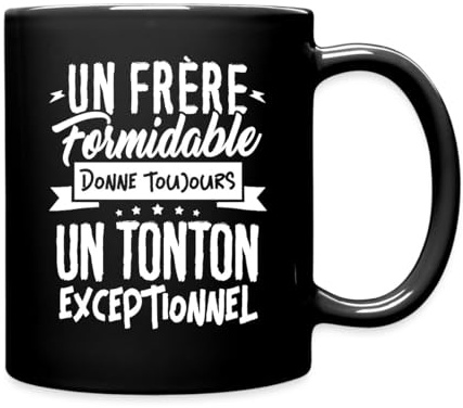 Spreadshirt Un Frère Formidable Donne Toujours Un Tonton Exceptionnel Annonce Grossesse Tasse Mug, taille unique, noir