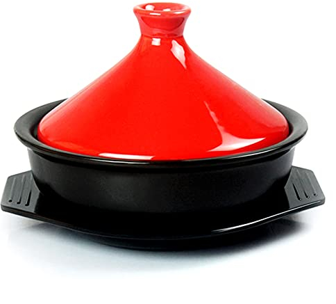 SSB Moroccan Tagine Pot,Round Ceramic Casserole Clay Pot with Lid,Multifunction Cookware for Stew Soup,Heat-Resistant Hot Pot Earthen Pot,Small Tajine Dish D 1623cm (Color : D, Size : 16 * 23cm)