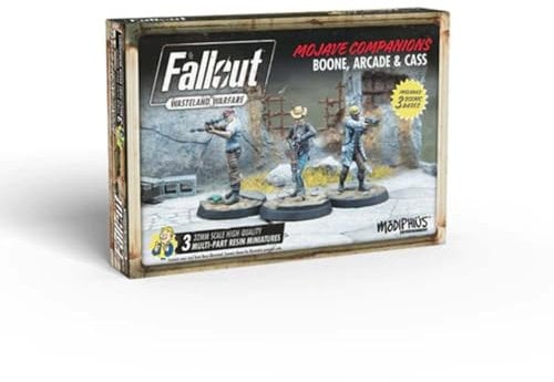 Modiphius Entertainment | Fallout Wasteland Warfare | Boone, Arcade and Cass | Miniatures | Unpainted