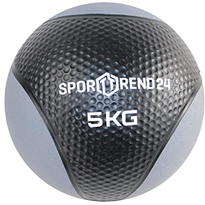 Sporttrend 24® Medizinball 1kg, 2kg, 3kg, 4kg, 5kg, 6kg, 7kg, 8kg, 9kg, 10kg, 12 kg in schwarz | Gewichtsball, Trainingsball, Gewicht Ball, Bälle, Fitness (Schwarz, 5 kg)
