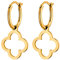 Heideman Ohrringe Jona Damen - Ohrschmuck Silber Gold farbend glänzend - Ohrschmuck Edelstahl für Frauen - Creolen Gold - oder Silber fabend mit Anhänger in Kleeblatt Form