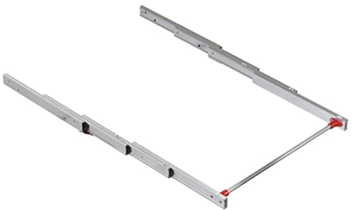 Emuca - ATIM Führungen für Ausziehbarer Küchentisch, versteckt klappbarer Abnehmbarer Tisch, L895mm, Aluminium, eloxierter Edelstahl