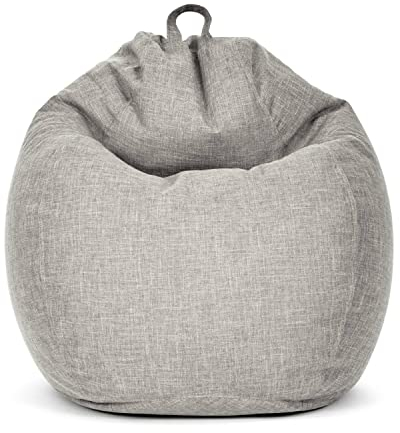 Green Bean Indoor Sitzsack mit 200 Liter mit EPS-Perlen Füllung Kuschelig Weich Waschbar - Drinnen Stoff Bodenkissen Liegekissen Sitzkissen Lounge - Silber Grau
