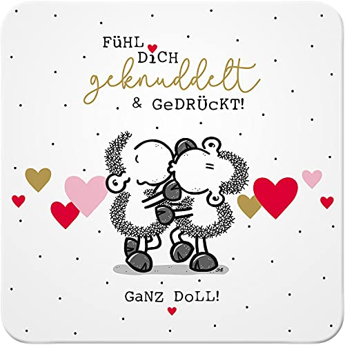 Sheepworld 47459 Knuddel, Kork, x 9,5 cm Untersetzer, Mehrfarbig