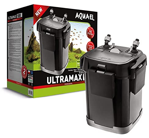 Aquael - ULTRAMAX Filter 1000-15W - Kanister Filtration für Süß- & Meerwasseraquarien, Schwarz