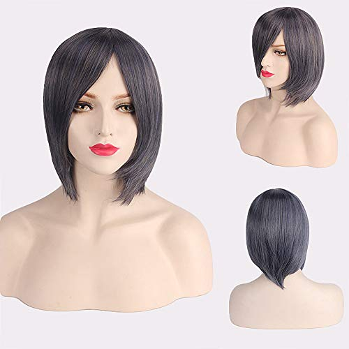 Halloween Fashion Christmas Party Dress Up Wig Cosplay Wig Short Hair Thickened Face Closed Face Short Hair Color Bobo Headgear Color:3021-01/Mixed Color