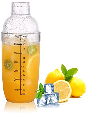 Cocktail Shaker, 750ml Cocktailshaker, Bar Zubehör, Shaker Bottle, Transparent, Drink Shaker Flaschenbar Pub Werkzeug für Home Bar Store