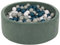 KiddyMoon Piscine À Balles pour Bébé Velours Rond 90X30cm/200 Balles 7Cm Fosses À Boules Jouet Enfant, Vert Forêt: Turquoise Foncé/Gris De Vert/Blanc