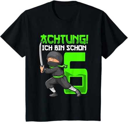 Ich Bin Schon 6. Geburtstag Mitgebsel Ninja Jungen T-Shirt
