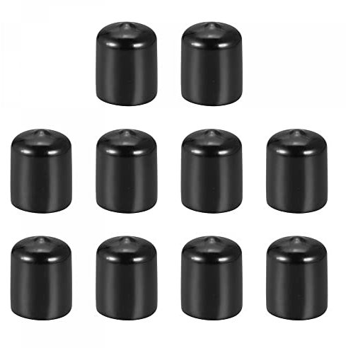 sourcing map 10Pack 20mm Schützer Gummi Endkappen Abdeckung für Schraube Möbel Rohr Schwarz