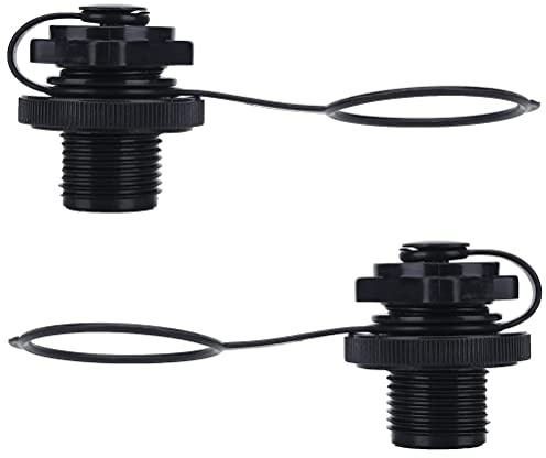 LATRAT 2 Pcs Inflatable Boat Valve, Universal Screw Valve, Air Valve Adapter Caps for Inflatable Rubber Dinghy Raft Swimming Pool Boat Fishing