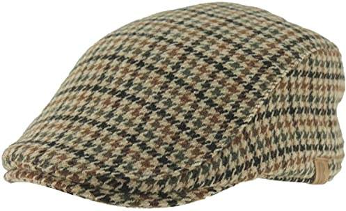 Boardmans Brady Checked Flat Cap, Size: Large (58cm) Beige