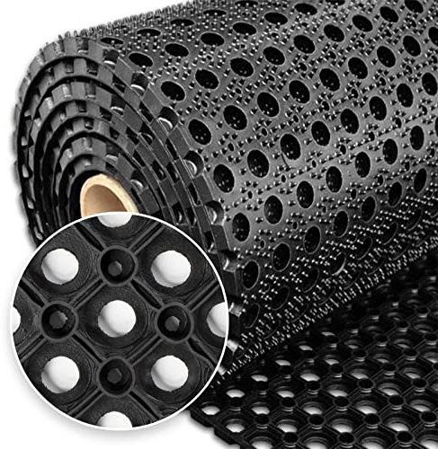 etm Profi Ringgummimatte | Gummimatte für den Eingangsbereich außen und innen | Matte mit robuster Ringgummi Struktur | Größe wählbar (100x550 cm, 23 mm)