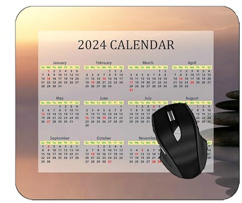YENDOSTEEN Kalender-Mauspad 2024,Schmetterlingsblätter,Grasflügel,rutschfeste Gummibasis,Mousepad PAD#450,300 x 250 x 3 mm