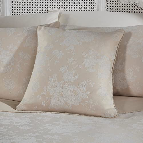 Dreams & Drapes - Ivory Floral Duvet Cover Sets - Super King Bedding Size (260 x 220cm) - Flower Roses Duvet Cover - Traditional/Vintage Jacquard Bedding - Luxury Bedding - Imelda Collection