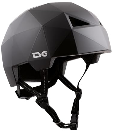 Tsg, Geo Solid Color, Fahrradhelm, Satin-Schwarz, L/XL_55, Unisex-Adult