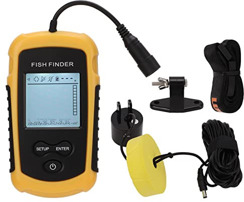 Ecoscandaglio portatile per pesci, ecoscandaglio portatile, attrezzatura da pesca per barche da kayak da ghiaccio, ecoscandaglio portatile in ABS, ecoscandaglio subacqueo intelligente con sonda per la