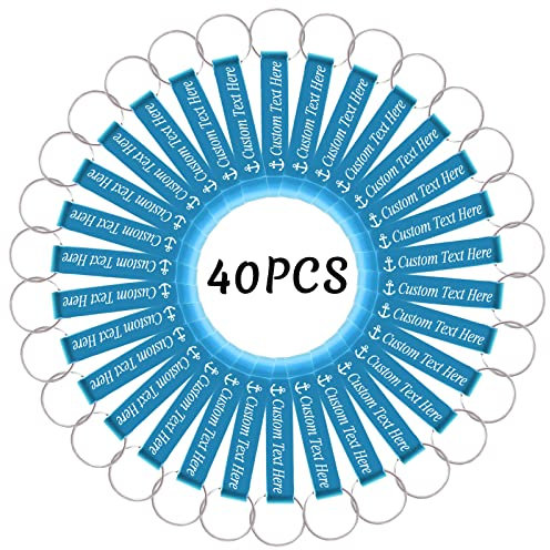 40 Pezzi Personalizzato Apribottiglie Portachiavi Bulk Apri Bottiglia di Birra Personalizzato con Logo Testo Inciso Apribottiglie di Nozze Favori-Cielo blu
