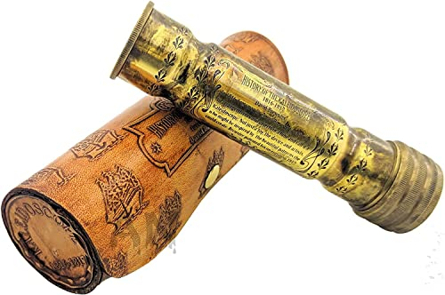 Commando Kaléidoscope antique fait main avec étui en cuir – Cadeau unique pour enfants, anniversaire, remise de diplôme